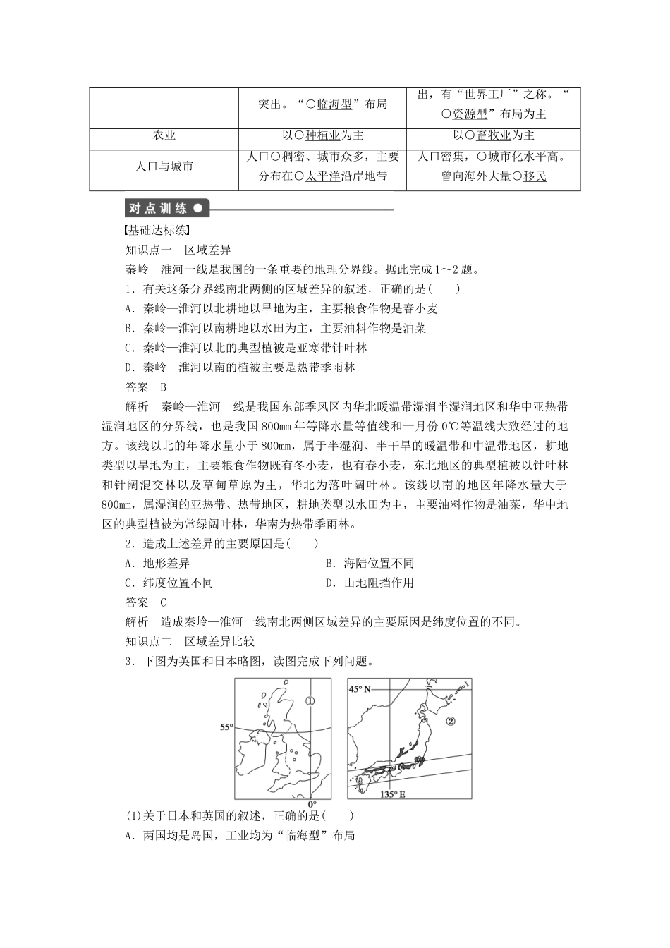 2011-2012学年高中地理 第1单元 第2节 自然环境和人类活动的区域差异同步教学案 鲁教版必修3_第2页