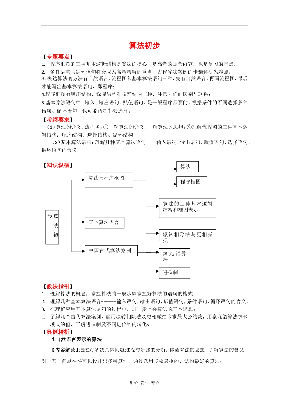2010高中数学高考二轮复习教案（5）算法初步_第1页