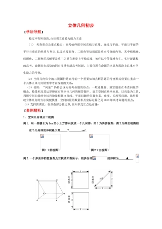 2010高中数学高考二轮复习学案（3）立体几何