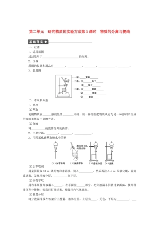 2011-2012学年高中化学 专题1 化学家眼中的物质世界 1.2研究物质的实验方法同步教学案 苏教版必修1