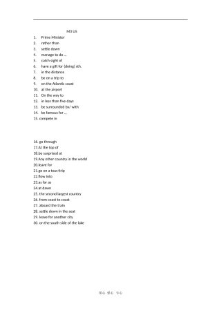 2011届高三英语一轮复习 Module 3  Unit 5学案 新人教版