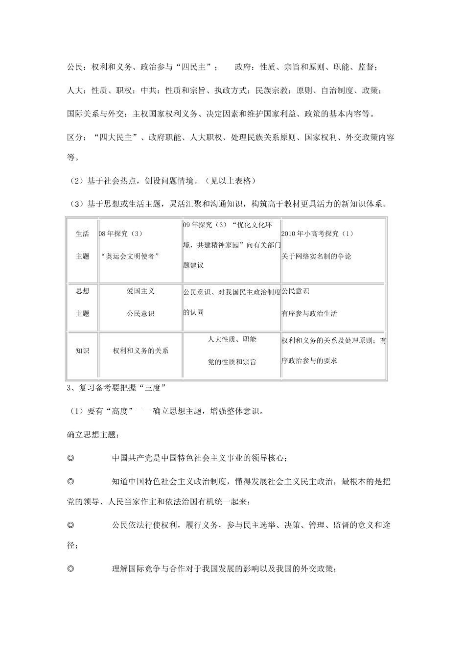 2011届高考政治 《政治生活》模块备考的几点思考素材_第3页