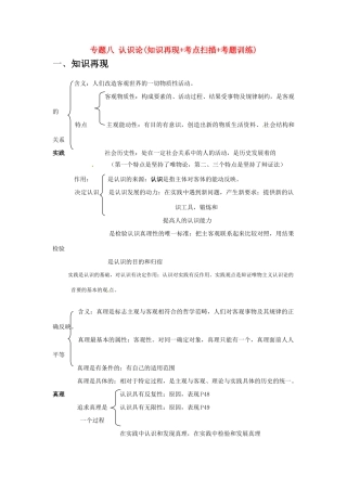 2011届高考政治二轮专题复习 专题8 认识论学案 新人教版