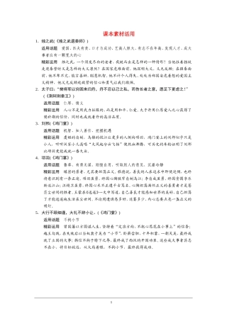 2011届高三语文一轮复习：文言文-课本素材活用