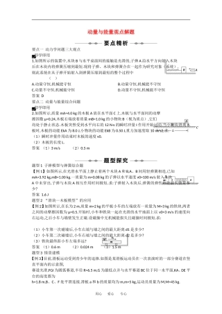 2010高中物理高考精品讲练系列学案：动量与能量观点解题