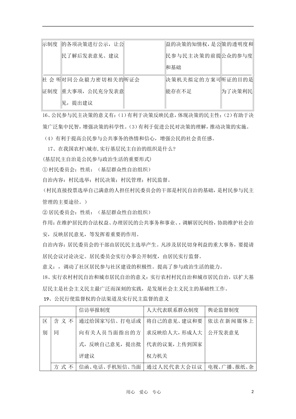 2011届高考政治一轮复习教案 政治生活（二）第二课：我国公民的政治参与 新人教版必修2_第2页