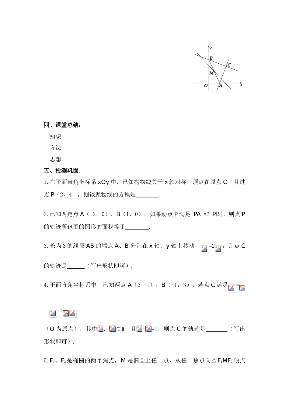 2011届湖南地区高考数学第一轮复习 曲线与方程学案（学生版）_第2页