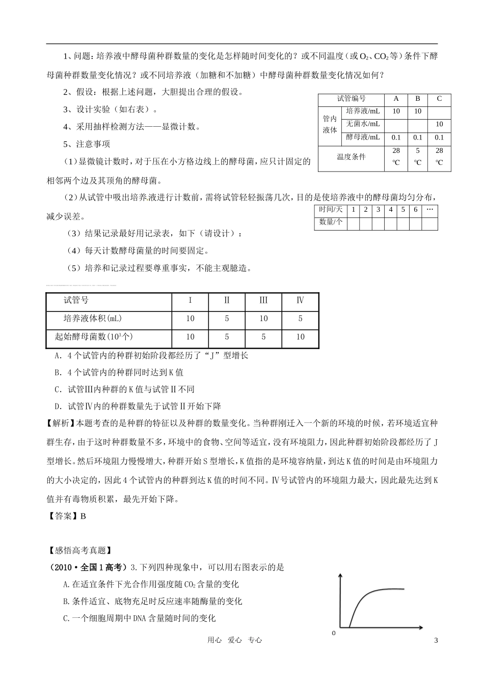 2011版高中生物一轮复习 4.2 种群的数量变化精品学案 新人教版必修3_第3页