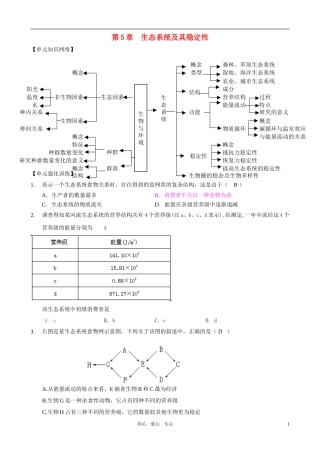 2011版高中生物一轮复习 第5章 生态系统及其稳定性单元复习精品学案 新人教版必修3