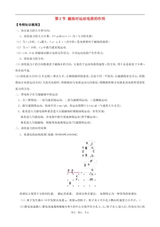 2011版高中物理一轮复习 83 磁场对运动电荷的作用精品学案  新人教版选修3-1