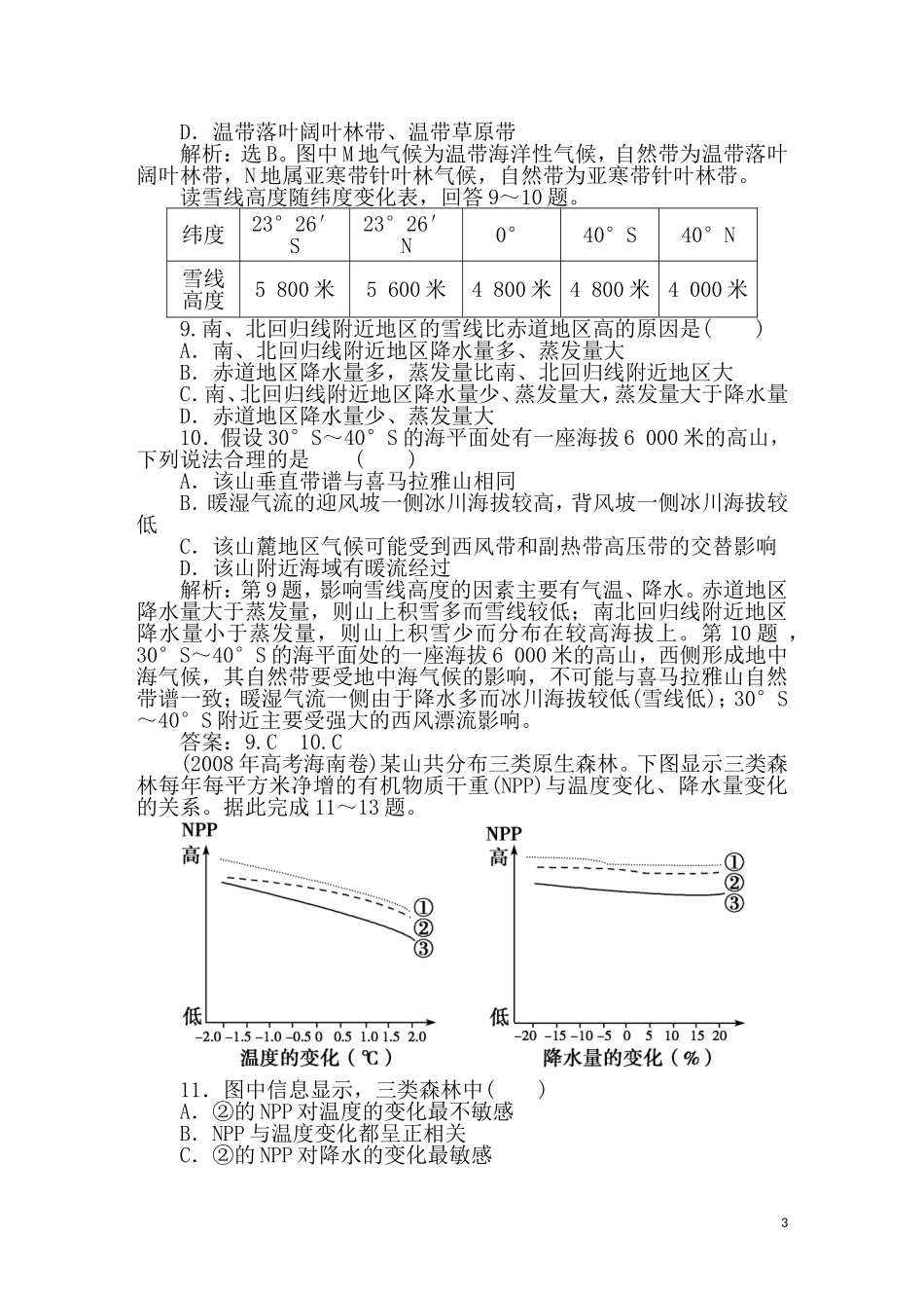 2011年高考地理一轮复习 13讲课时作业_第3页