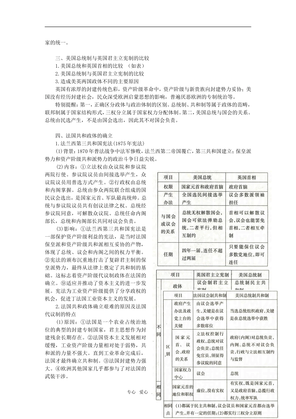 2011年高考历史一轮复习专题二 近现代欧美政治制度和社会制度的演变教案 必修1_第3页