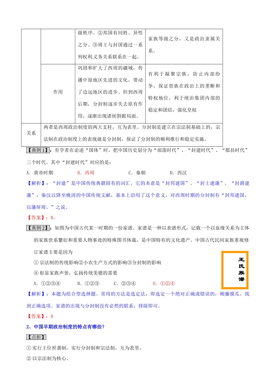 2011版历史一轮精品复习学案：1.1 夏、商、西周的政治制度及秦朝中央集权制度的形成（必修一）_第3页