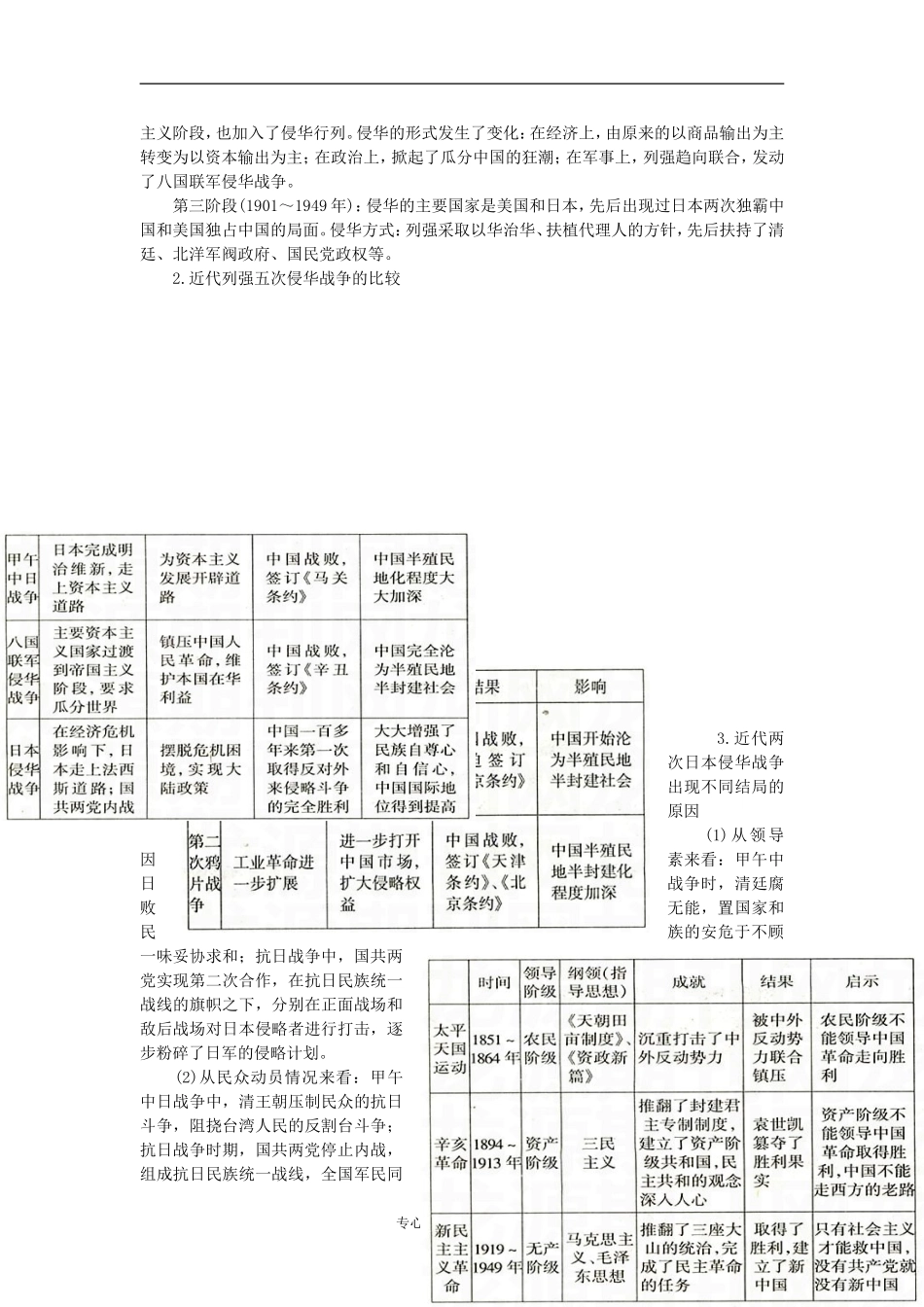 2011年高考历史一轮复习专题三 近代西方列强的侵华与中国的民主革命教案 必修1_第2页