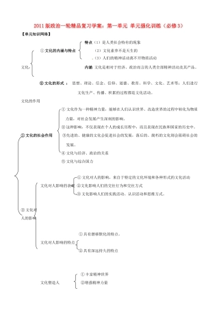 2011版政治一轮精品复习学案：第一单元 单元强化训练 新人教版必修3