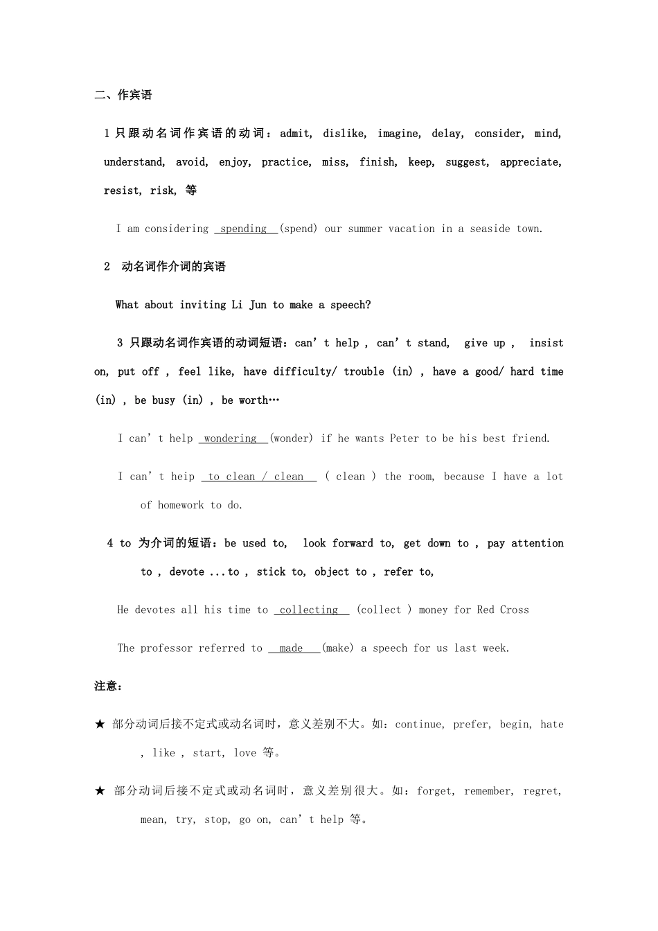 2011江苏省怀仁中学高二英语 M5U2 V-ing形式用法归纳教案 牛津译林版_第2页
