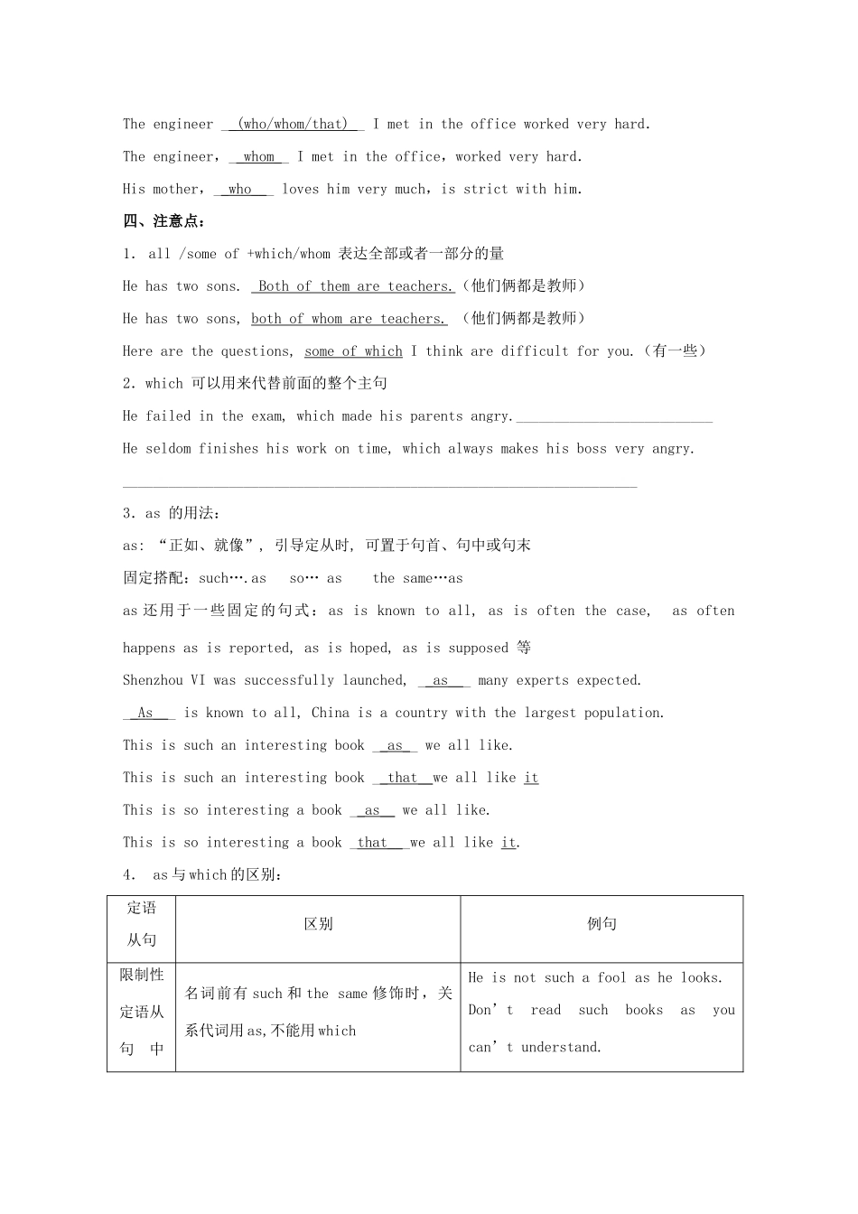 2011江苏省怀仁中学高一英语 M1U3 非限制性定从教案 牛津译林版_第3页