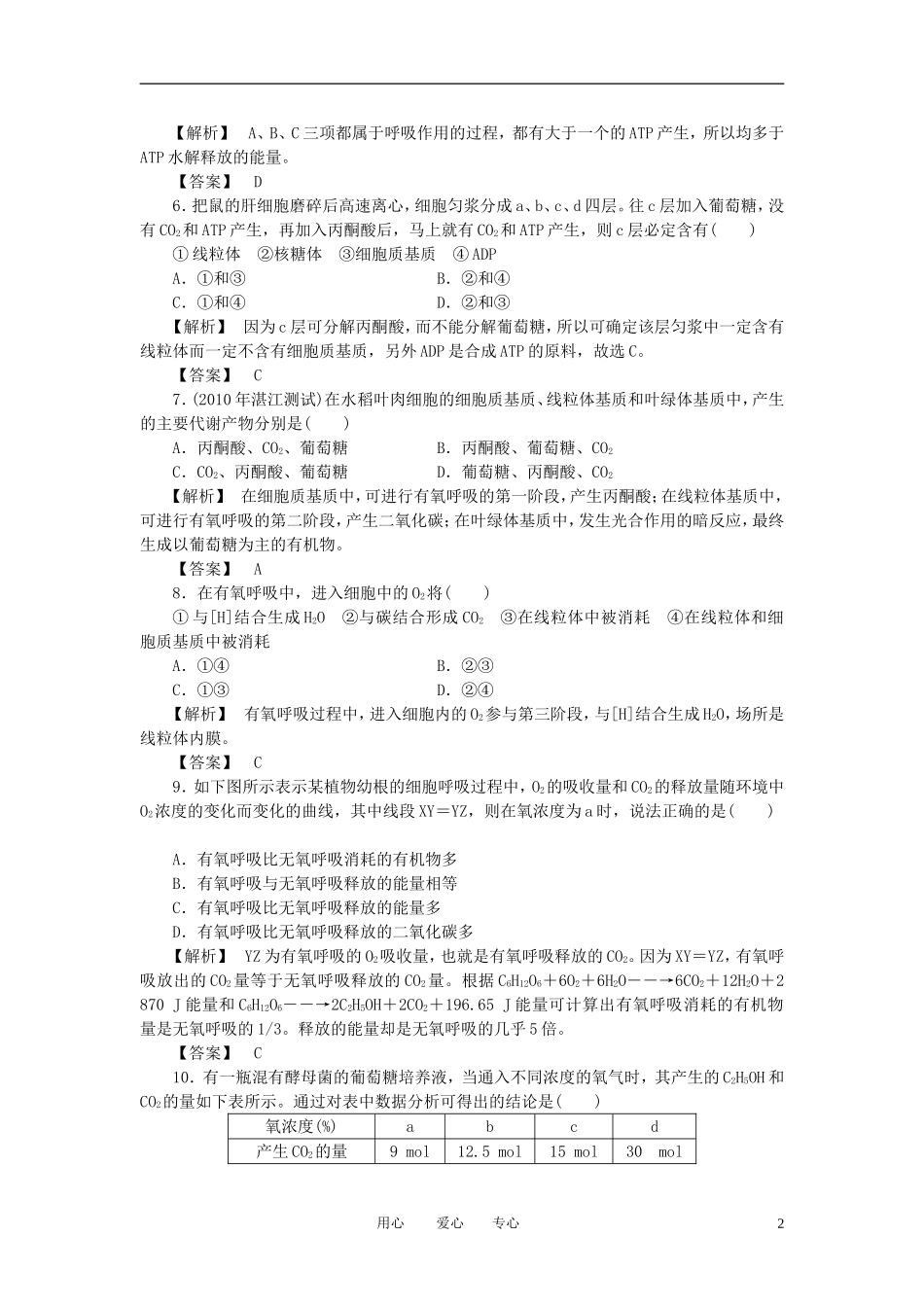2011年高考生物一轮复习 第2、3节细胞的能量“通货”--ATPATP的主要来源--细胞呼吸精品学案 新人教版_第2页