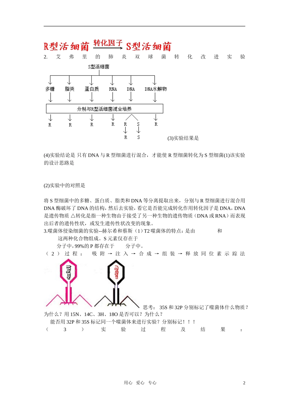 2011年高考生物一轮复习 全套学案 新人教版必修2_第2页