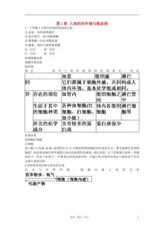 2011年高考生物一轮复习 全套学案 新人教版必修3