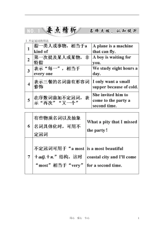 2011年高考英语第一轮总复习 必修一 Unit 2 Growing pains 专题语法攻略 （二）冠词全套学案讲义（教师版）【精品】