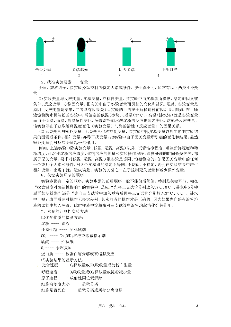 2011年高考生物专题复习13 实验设计应注意的几个问题学案 新人教版必修1_第2页