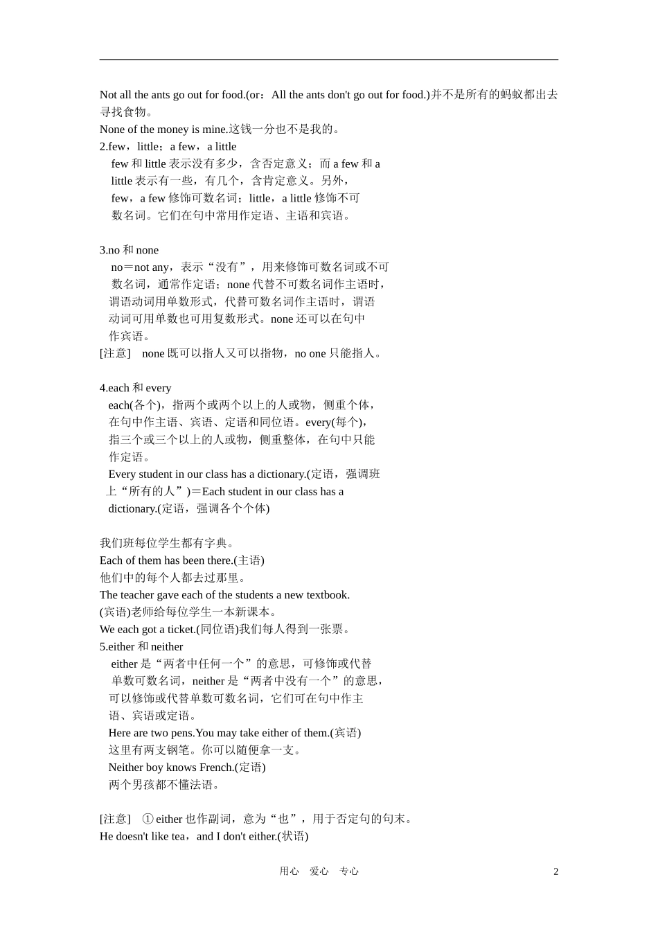 2011年高考英语第一轮总复习 必修一 Unit 3 Looking good , feeling good 专题语法攻略（三）代词全套学案讲义（教师版）【精品】_第2页