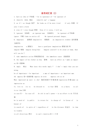 2011年高考英语完全攻略 必备词汇（8）
