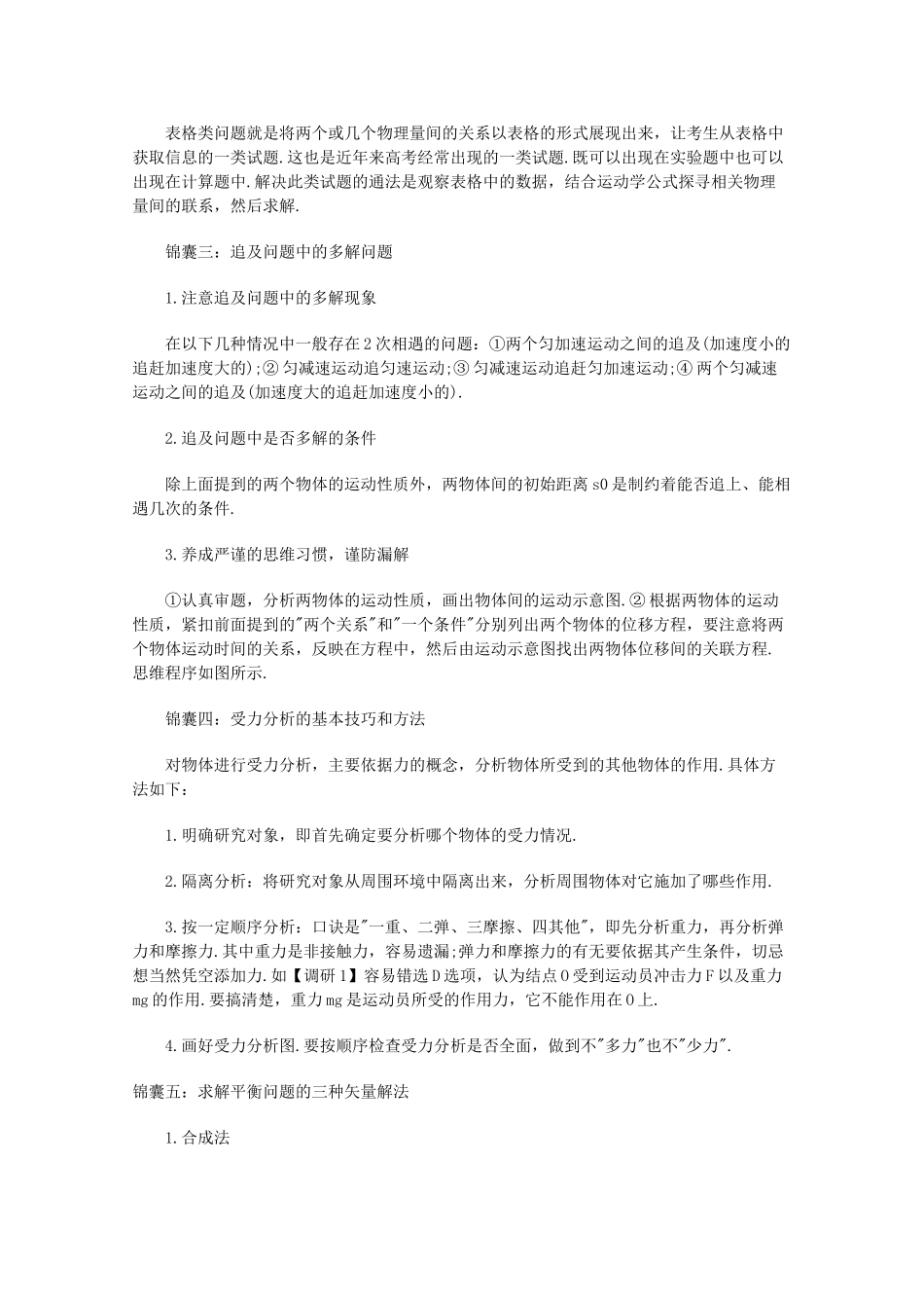 2011年高考物理一轮复习通关锦囊：必须知晓十五大锦囊教案_第2页