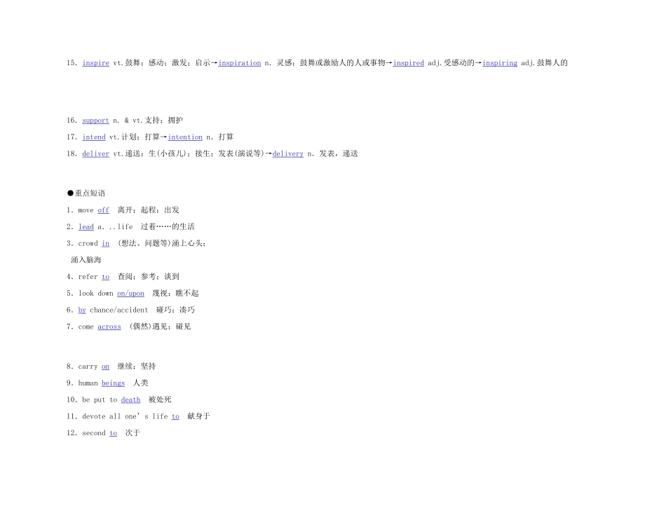 2011年高考英语 Unit 1 Women of achievement要点梳理+重点突破教案 新人教版必修4_第2页