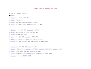 2011年高考英语 Unit 2 Working the land要点梳理+重点突破教案 新人教版必修4