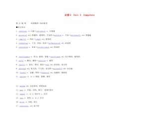 2011年高考英语 Unit 3 Computers要点梳理+重点突破教案 新人教版必修2
