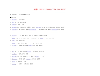 2011年高考英语 Unit 5 Canada-“The True North”要点梳理+重点突破教案 新人教版必修3