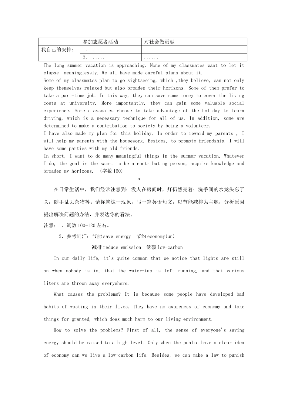 2011年高考英语 作文热点话题写作猜测_第3页