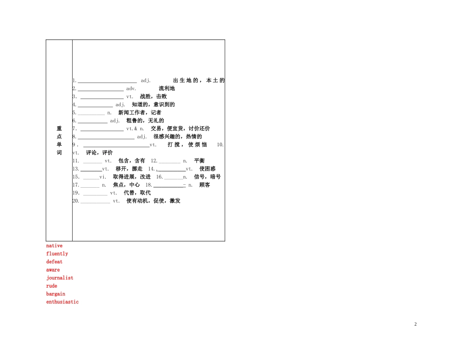 2011年高考英语一轮复习 Unit 10Money货币名师金学案 北师大版_第2页