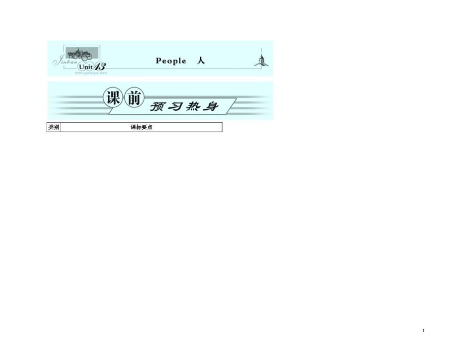 2011年高考英语一轮复习 Unit 13People人名师金学案 北师大版_第1页