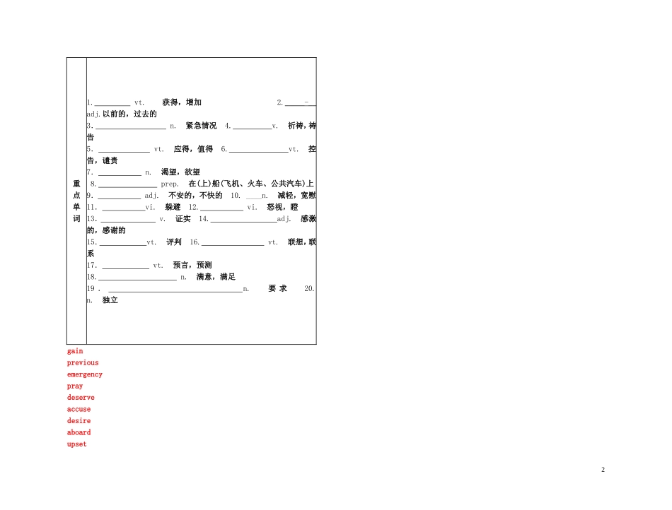2011年高考英语一轮复习 Unit 13People人名师金学案 北师大版_第2页