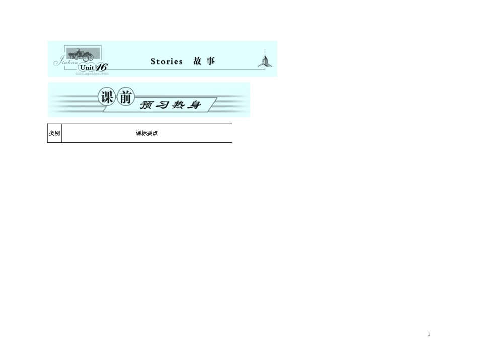 2011年高考英语一轮复习 Unit 16Stories故事名师金学案 北师大版_第1页