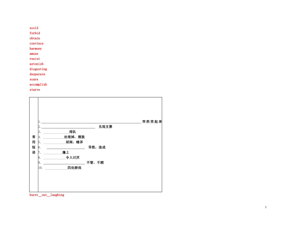 2011年高考英语一轮复习 Unit 17Laughter笑声名师金学案 北师大版_第3页