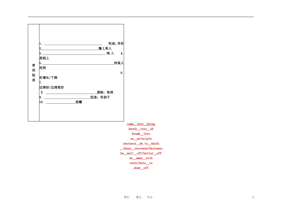 2011年高考英语一轮复习 Unit 24Society社会名师金学案 北师大版_第3页