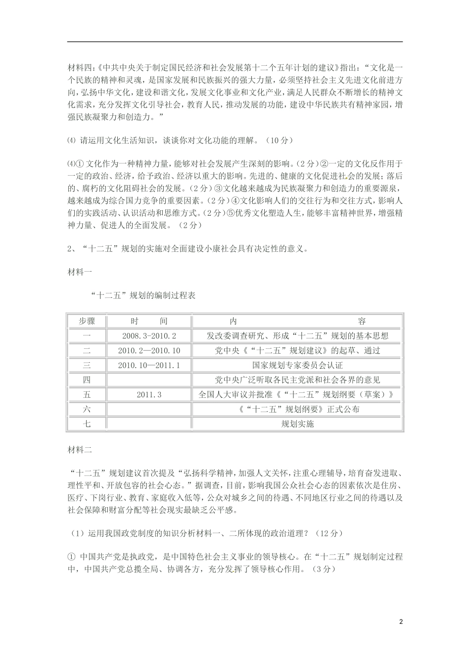 2011年高考政治 时政热点一 聚焦“两会”关注“十二五”规划教案 新人教版_第2页