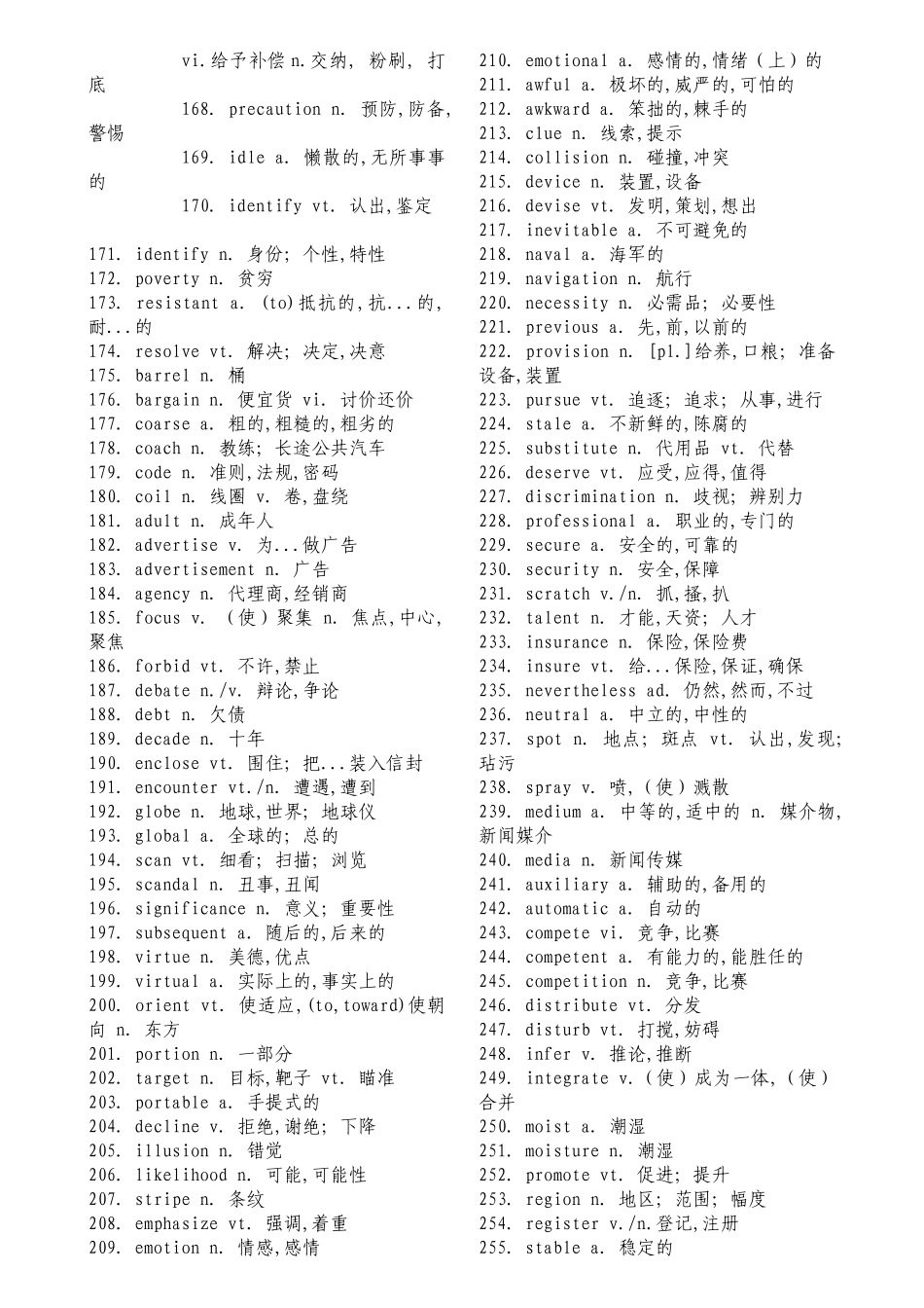 2011最新高考英语高频词汇精品素材_第3页