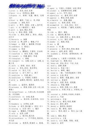 2011最新高考英语高频词汇精品素材