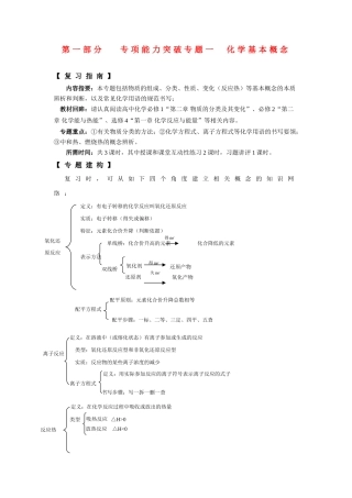 2011高考化学 考前强化第一部分 专项能力突破 化学基本概念素材