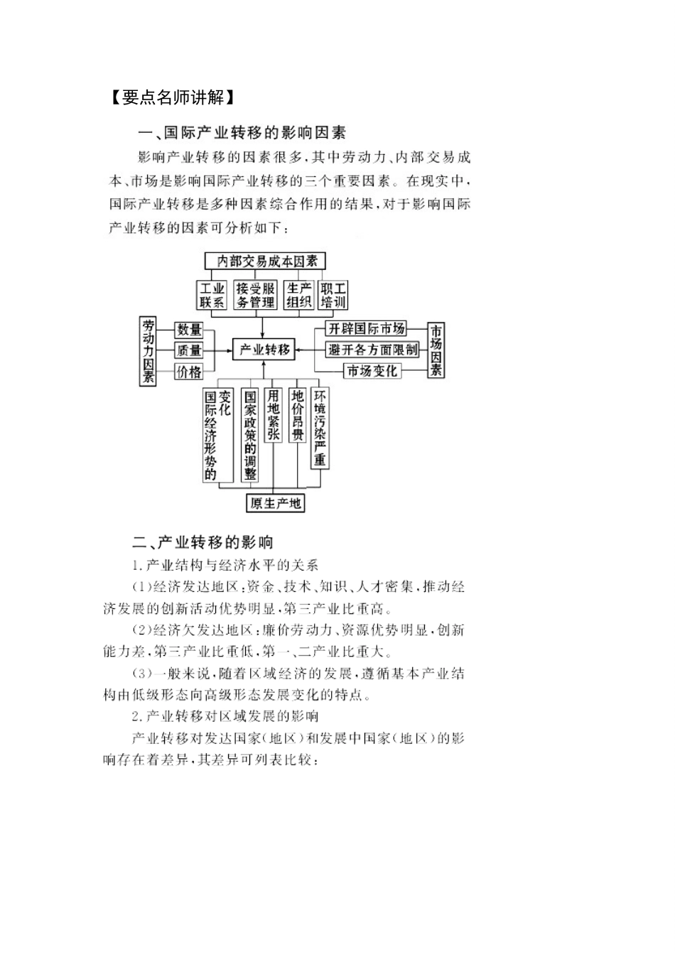 2011版高考地理一轮复习 5.2 产业转移--以东亚为例精品学案 新人教版必修3_第2页