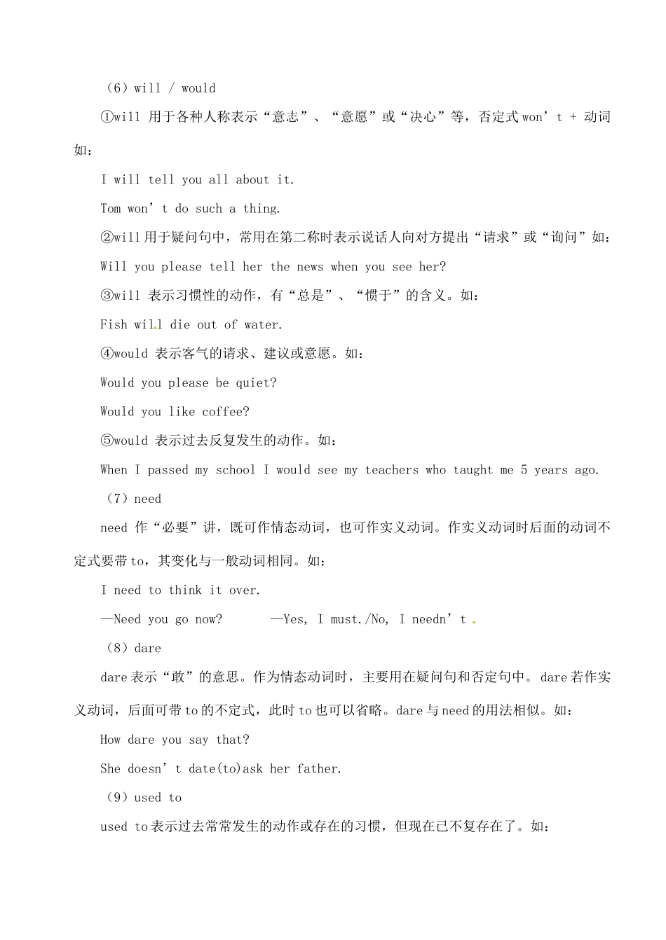 2011高考英语 考点聚焦+名题导解备考情态动词 新人教版_第3页