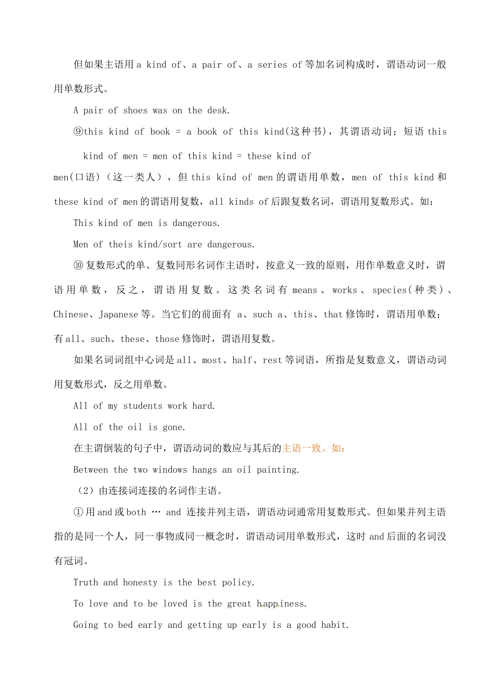 2011高考英语 考点聚焦+名题导解备考主谓一致和倒装 新人教版_第3页