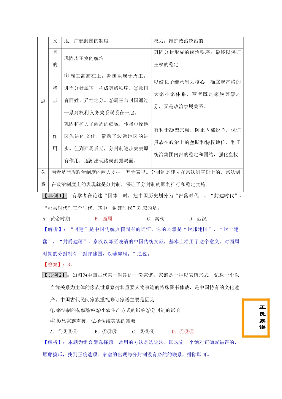 2011版高考历史一轮复习 1.1 夏、商、西周的政治制度及秦精品学案 必修1_第3页