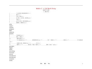 2011高考英语（外研版）总复习 学案：Module2 A Job Worth Doing（必修5）