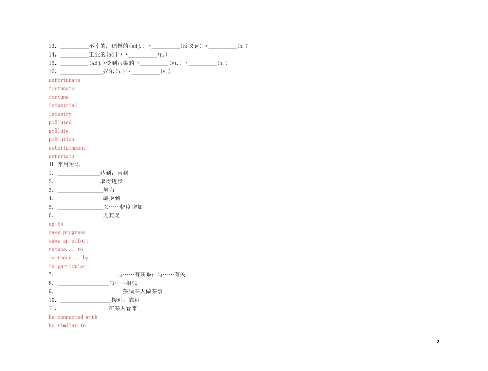 2011高考英语（外研版）总复习 学案：Module2 Developing and Developed Countries（必修3）_第2页